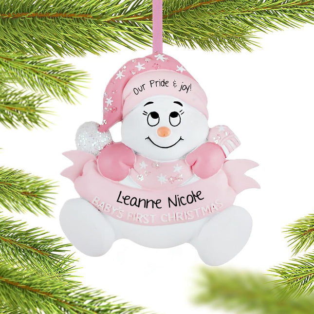 Snow Baby First Christmas Girl Ornament created by RUDOLPH AND ME and designed by Ornament Shop