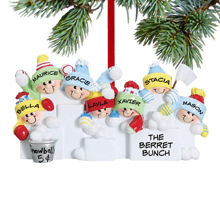 Snowball Fight Family Personalized Ornament - FAMILY - 7 Family Members created by RUDOLPH AND ME and designed by Ornament Shop