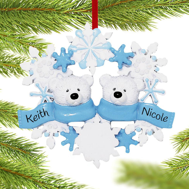Snowflake Polar Bears 2 Ornament created by RUDOLPH AND ME and designed by Ornament Shop