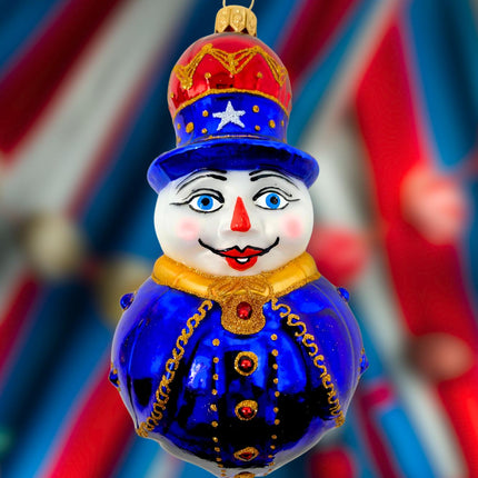 Snowman Hand-Painted Glass Ornament