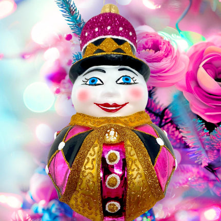 Snowman Hand-Painted Glass Ornament