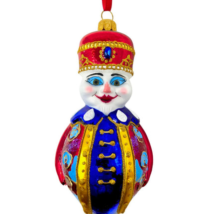 Snowman Hand-Painted Glass Ornament