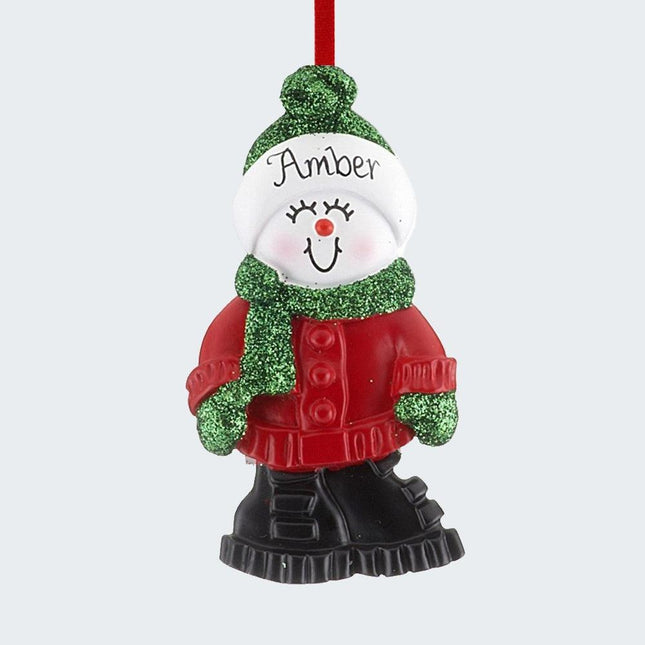Snowman in Boots Girl Ornament - GENDER - Girl created by ORNAMENT SHOP