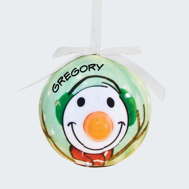 Snowman Light-Up Blinking Nose Ball Ornament created by ORNAMENT SHOP
