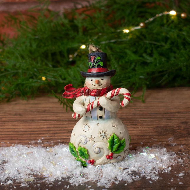 Snowman with Candy Cane Jim Shore Ornament created by JIM SHORE and designed by Ornament Shop