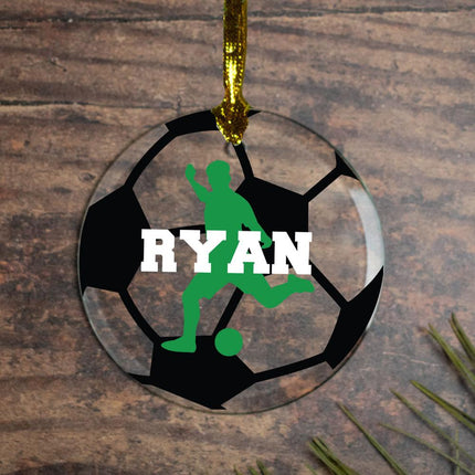 Soccer Ball Personalized Glass Ornament - CHOOSE - Soccer Player and Ball created by ORNAMENT SHOP