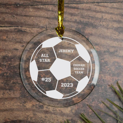 Soccer Glass Personalized Glass Ornament created by ORNAMENT SHOP