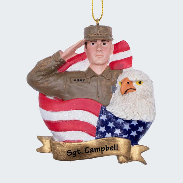 Soldier with Flag Ornament created by KURT ADLER and designed by Ornament Shop