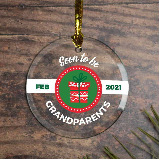 Soon to be Grandparents Personalized Glass Ornament created by ORNAMENT SHOP