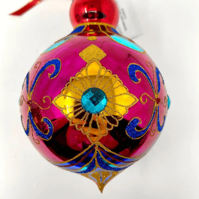 Sparkling Gems Hand-Painted Glass Ornament