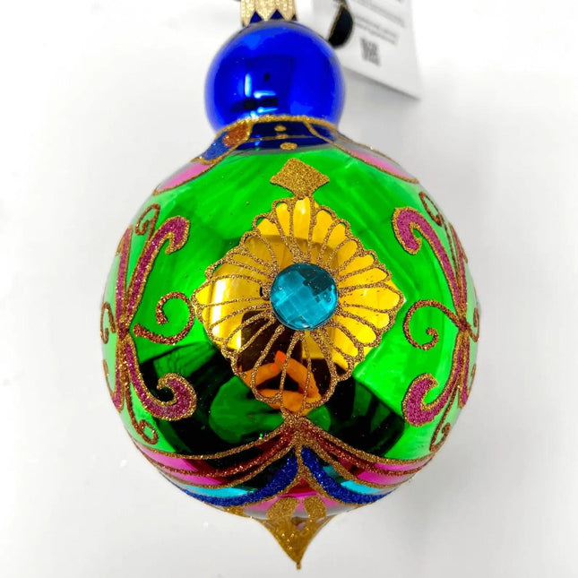 Sparkling Gems Hand-Painted Glass Ornament