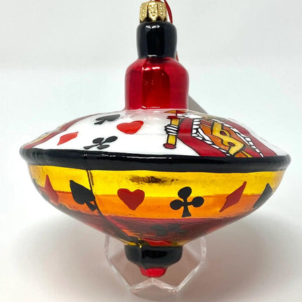 Spinning Top Hand-Painted Glass Ornament