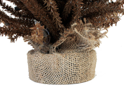 2' Pre-Lit Brown Burlap Base Christmas Tree