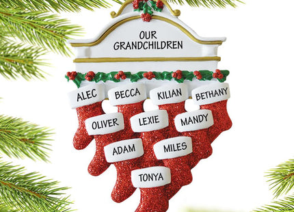 Stockings Hanging From Mantel 10 Personalized Ornament