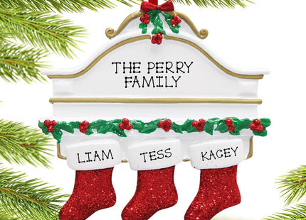 Stockings Hanging From Mantel 3 Ornament