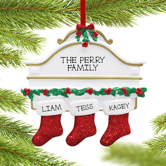Stockings Hanging From Mantel 3 Ornament