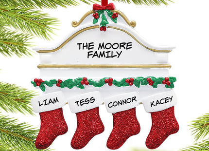 Stockings Hanging From Mantel 4 Ornament