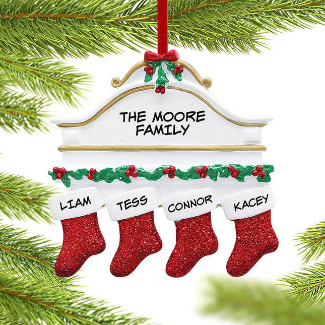 Stockings Hanging From Mantel 4 Ornament