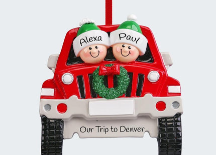 SUV Family Personalized Ornament - 2, 3, 4, 5, 6 Family Members