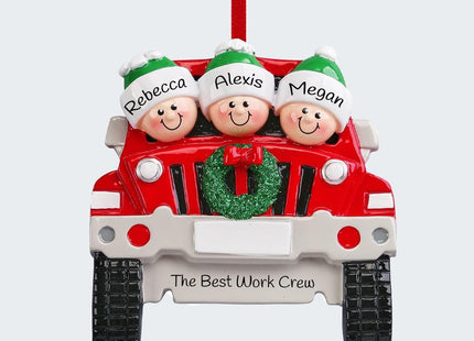 SUV Family Personalized Ornament - 2, 3, 4, 5, 6 Family Members