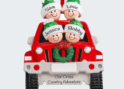 SUV Family Personalized Ornament - 2, 3, 4, 5, 6 Family Members
