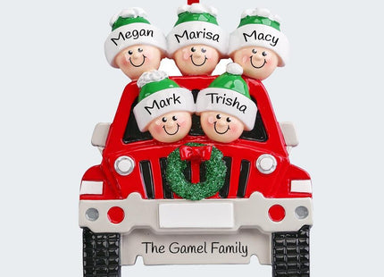 SUV Family Personalized Ornament - 2, 3, 4, 5, 6 Family Members