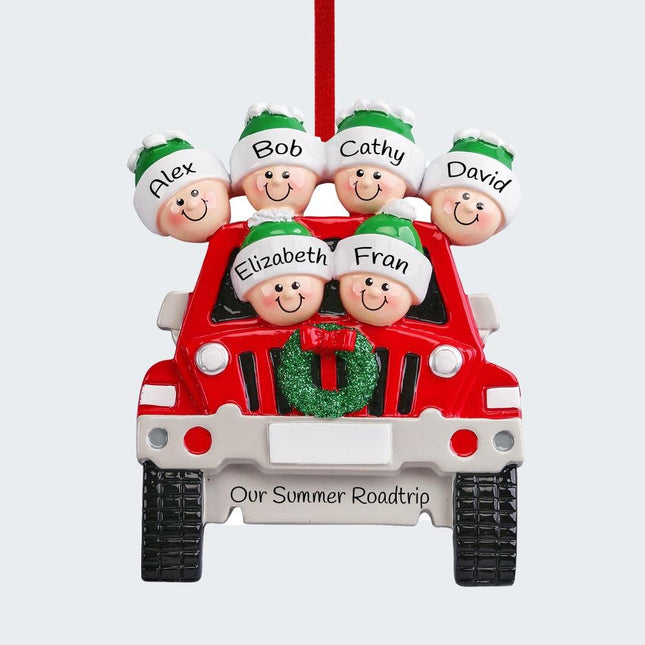 SUV Family of 6 Ornament