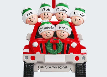 SUV Family Personalized Ornament - 2, 3, 4, 5, 6 Family Members