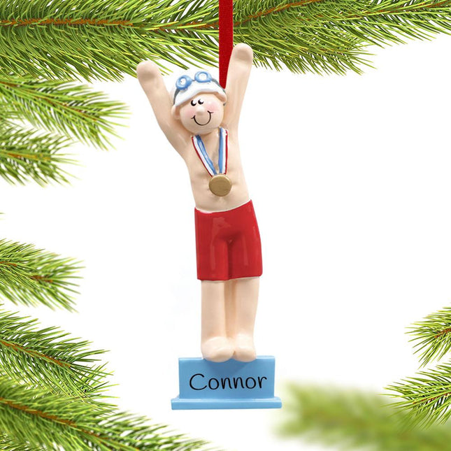 Swimmer or Diver Boy or Girl Personalized Ornament - GENDER - Boy created by RUDOLPH AND ME and designed by Ornament Shop