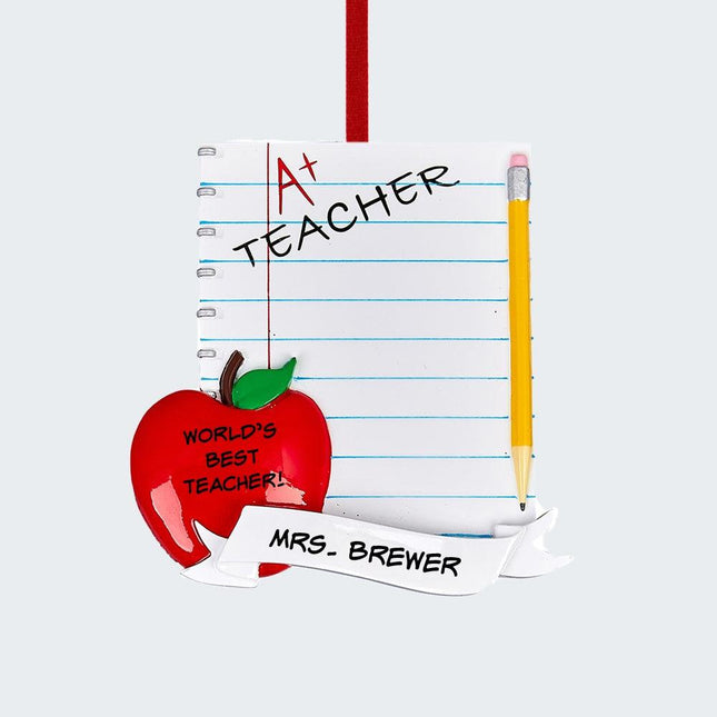 Teachers Notebook Ornament created by RUDOLPH AND ME and designed by Ornament Shop