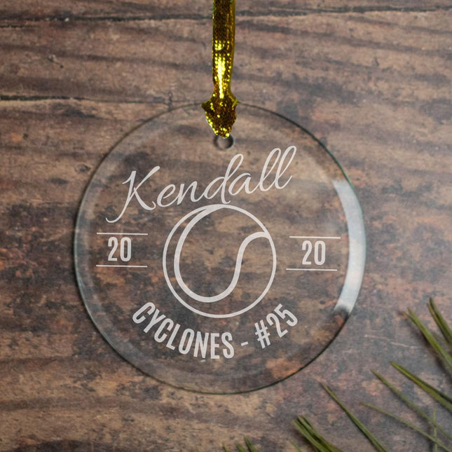 Tennis Personalized Glass Ornament created by ORNAMENT SHOP