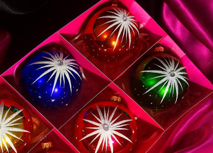 Starlet Glass Christmas Ornaments – Set of 6