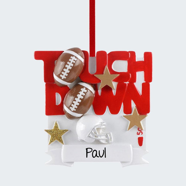 Touch Down Football Ornament created by RUDOLPH AND ME and designed by Ornament Shop