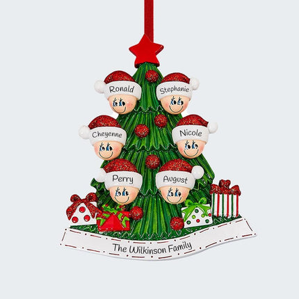 Tree Family of 6 Ornament - FAMILY - 6 Family Members created by RUDOLPH AND ME and designed by Ornament Shop