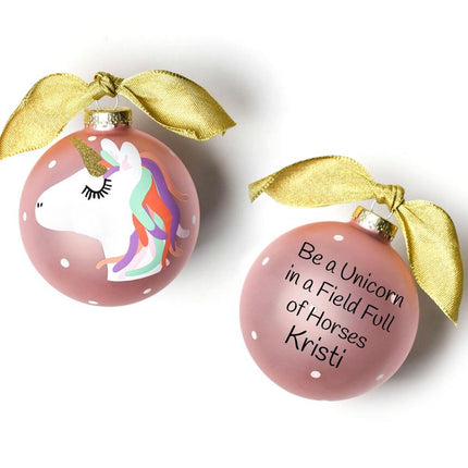 Unicorn Glass Ball Personalized Ornament created by ORNAMENT SHOP
