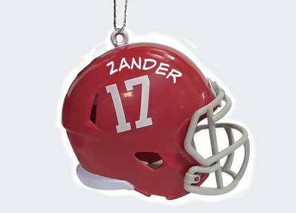 University Football Helmet Personalized Glass Ornament