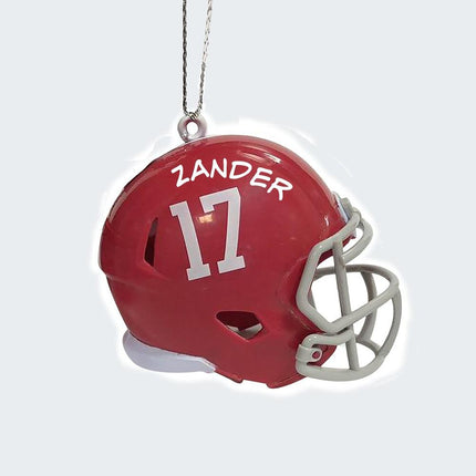University Football Helmet Personalized Glass Ornament