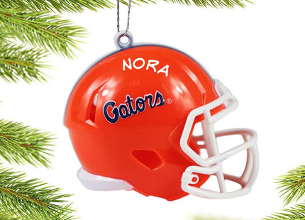 University Football Helmet Personalized Glass Ornament