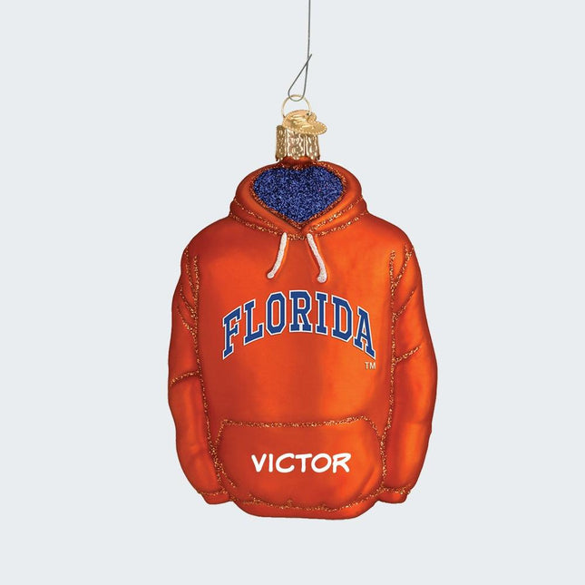 University of Florida Hoodie Sweatshirt Ornament created by OLD WORLD CHRISTMAS and designed by Ornament Shop