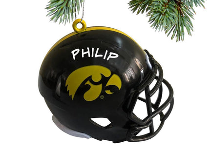 University Football Helmet Personalized Glass Ornament