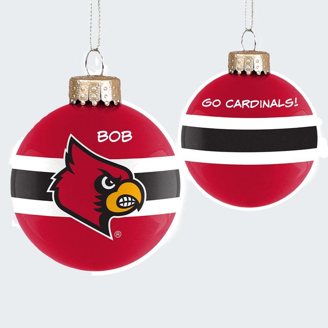 University of Louisville Personalized Glass Ornament created by ORNAMENT SHOP