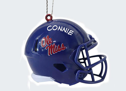University Football Helmet Personalized Glass Ornament