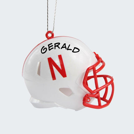 University Football Helmet Personalized Glass Ornament