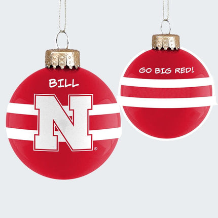 University of Nebraska Personalized Glass Ornament created by ORNAMENT SHOP
