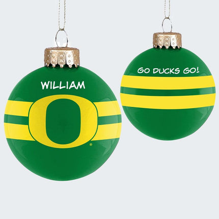 University of Oregon Personalized Glass Ornament created by ORNAMENT SHOP