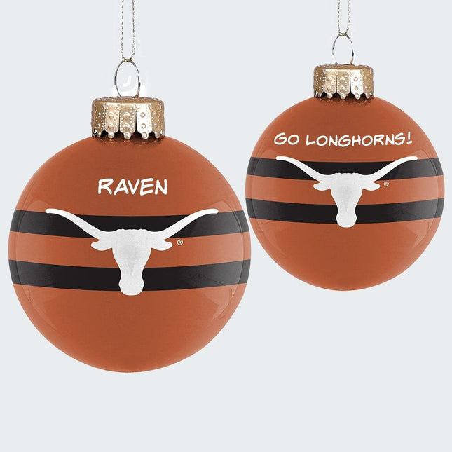 University of Texas Personalized Glass Ornament created by ORNAMENT SHOP