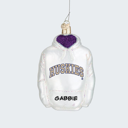 University of Washington Hoodie Sweatshirt Ornament created by OLD WORLD CHRISTMAS and designed by Ornament Shop