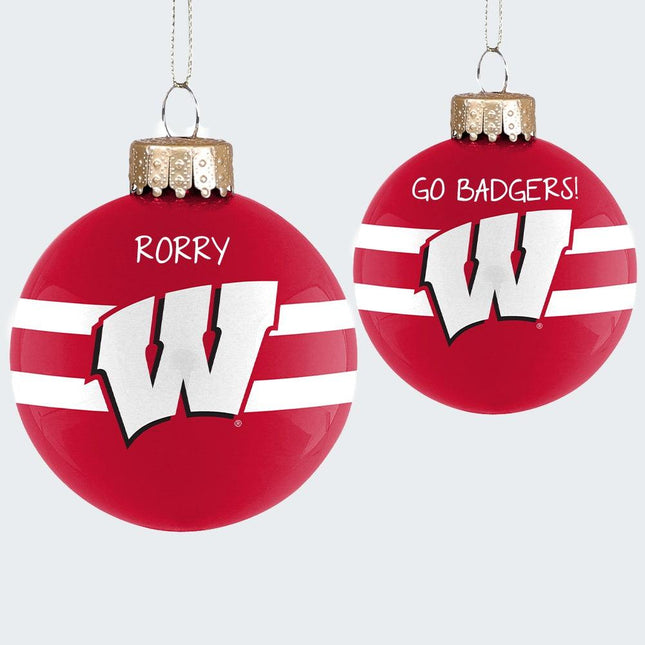 University of Wisconsin Personalized Glass Ornament created by ORNAMENT SHOP