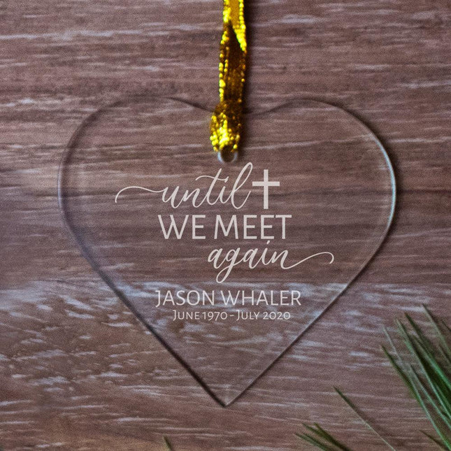 Until We Meet Again - Personalized Glass Heart Ornament