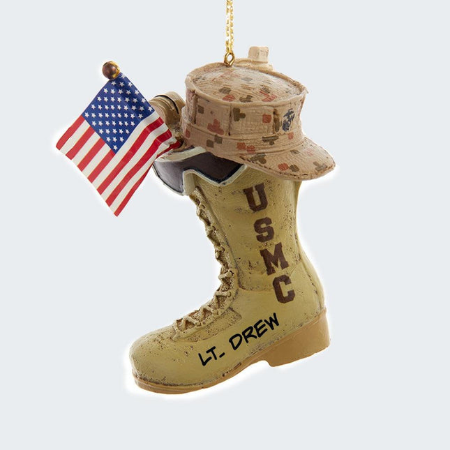 US Marines Boot With Flag And Icons Ornament created by KURT ADLER and designed by Ornament Shop